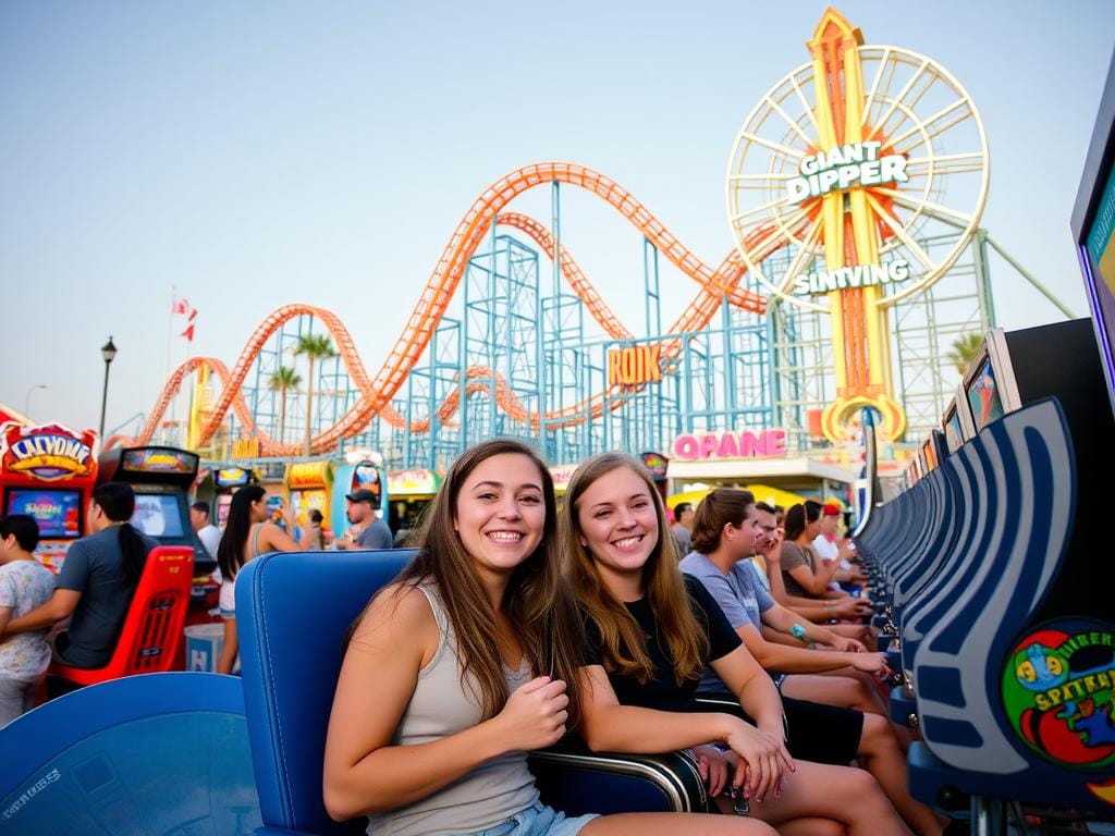 Adolescentes disfrutando de Belmont Park durante actividades para adolescentes en San Diego
