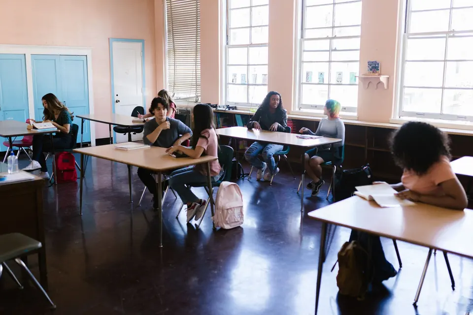 Alumnos en un aula de un colegio privado en Estados Unidos