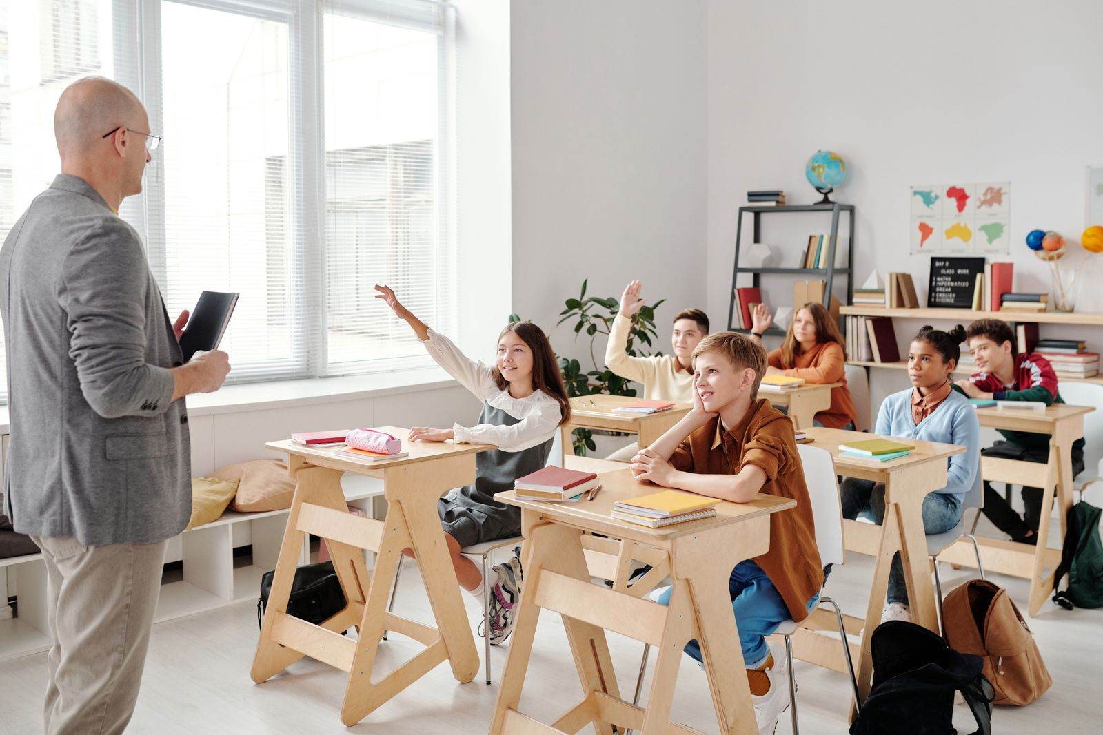 Alumnos en un aula de un colegio privado en Estados Unidos
